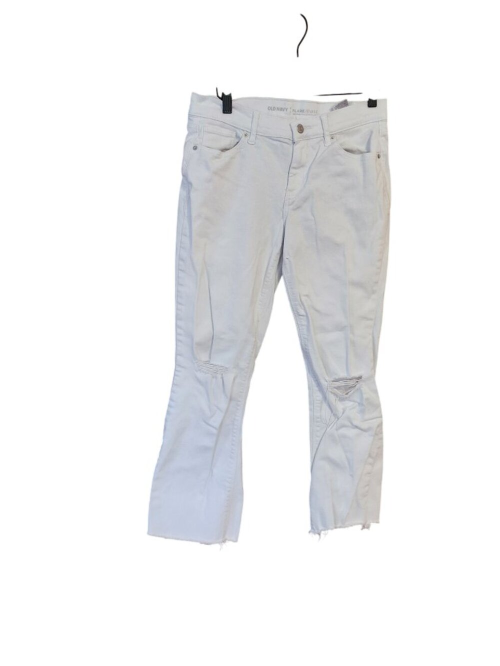 Old Navy Flare Mid Rise White Denim Jeans Womens Size 4